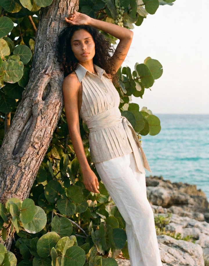 THE WRAP PLEATED TOP